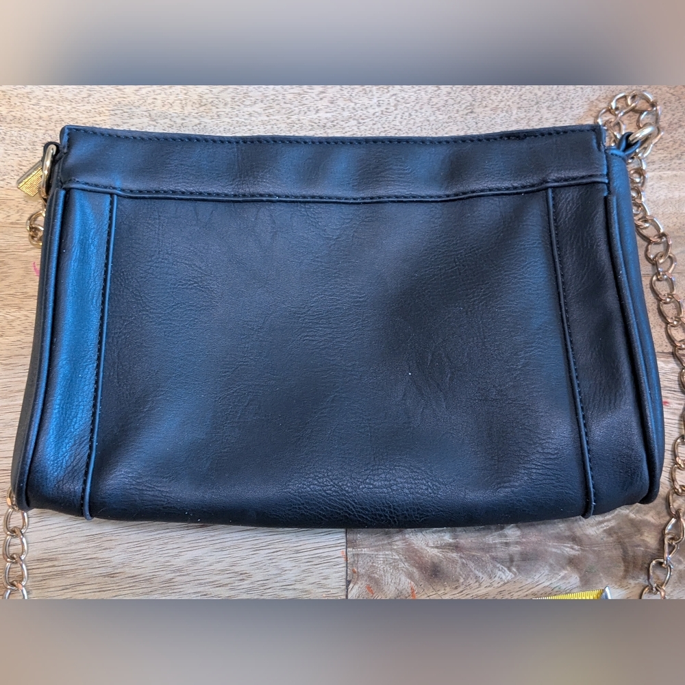 Kiss Me Couture Black Leather Shoulder Bag